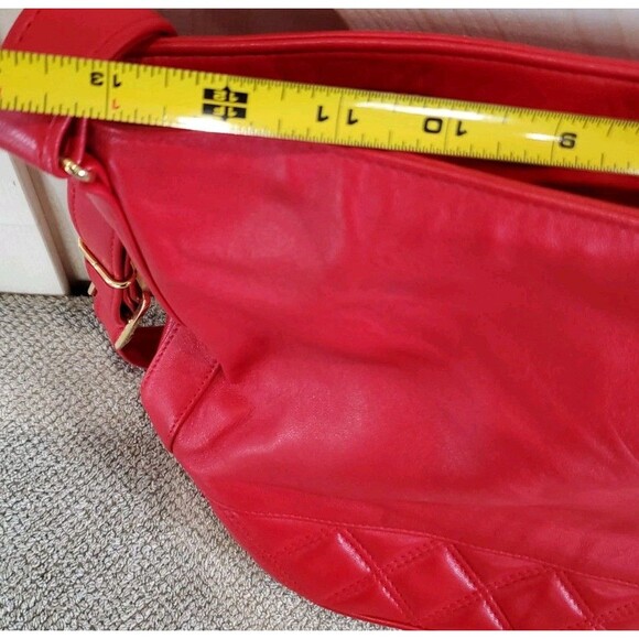 Vintage Nordstrom Red Leather Purse Made In Hong Kong - Picture 5 of 6